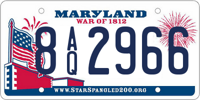 MD license plate 8AQ2966