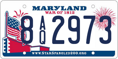 MD license plate 8AQ2973