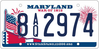 MD license plate 8AQ2974