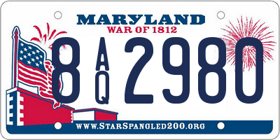 MD license plate 8AQ2980