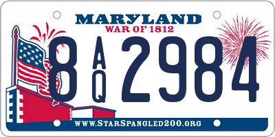 MD license plate 8AQ2984