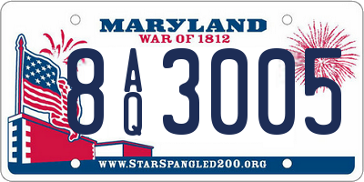 MD license plate 8AQ3005