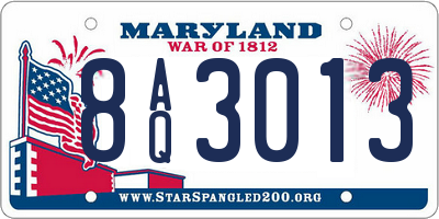 MD license plate 8AQ3013