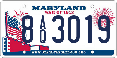 MD license plate 8AQ3019