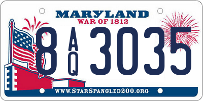 MD license plate 8AQ3035