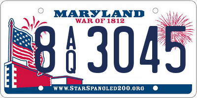 MD license plate 8AQ3045