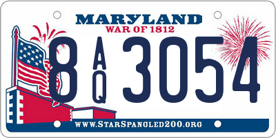 MD license plate 8AQ3054