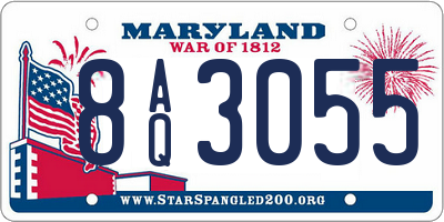 MD license plate 8AQ3055