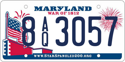 MD license plate 8AQ3057