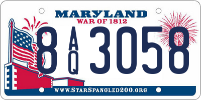 MD license plate 8AQ3058