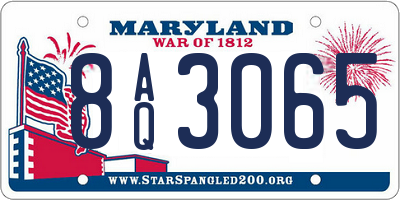 MD license plate 8AQ3065