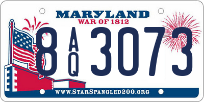 MD license plate 8AQ3073
