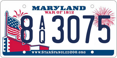 MD license plate 8AQ3075