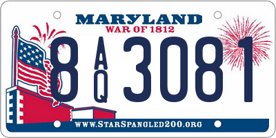 MD license plate 8AQ3081