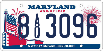 MD license plate 8AQ3096