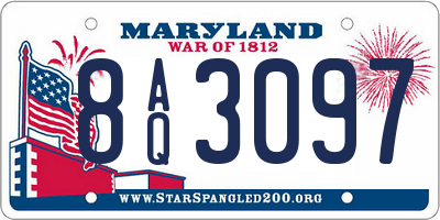 MD license plate 8AQ3097