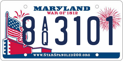MD license plate 8AQ3101