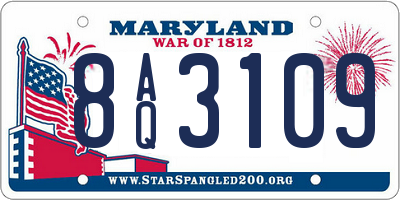 MD license plate 8AQ3109