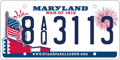 MD license plate 8AQ3113