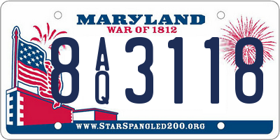 MD license plate 8AQ3118