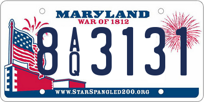 MD license plate 8AQ3131