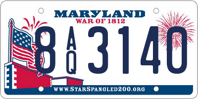 MD license plate 8AQ3140