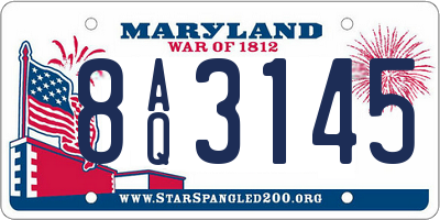 MD license plate 8AQ3145