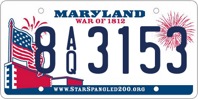 MD license plate 8AQ3153