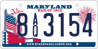 MD license plate 8AQ3154