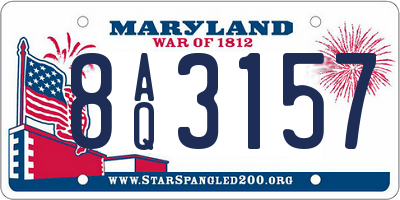 MD license plate 8AQ3157