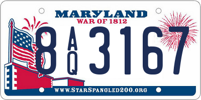 MD license plate 8AQ3167