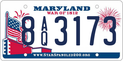 MD license plate 8AQ3173