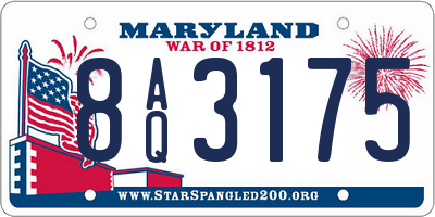 MD license plate 8AQ3175