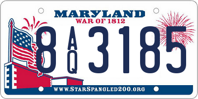 MD license plate 8AQ3185
