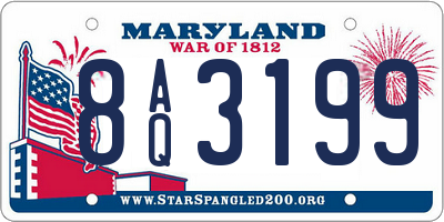 MD license plate 8AQ3199