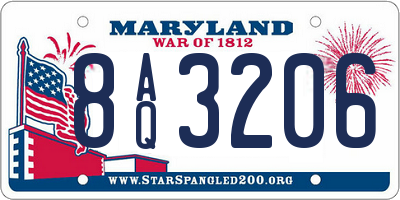 MD license plate 8AQ3206