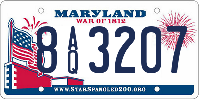 MD license plate 8AQ3207