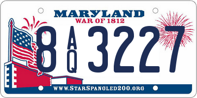 MD license plate 8AQ3227