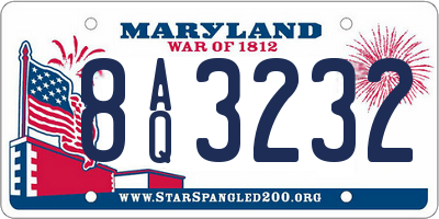 MD license plate 8AQ3232