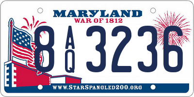MD license plate 8AQ3236