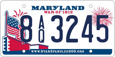 MD license plate 8AQ3245