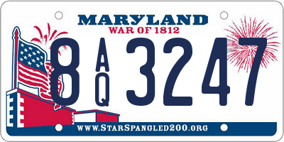 MD license plate 8AQ3247
