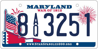 MD license plate 8AQ3251