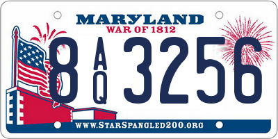 MD license plate 8AQ3256