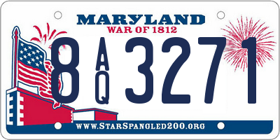 MD license plate 8AQ3271