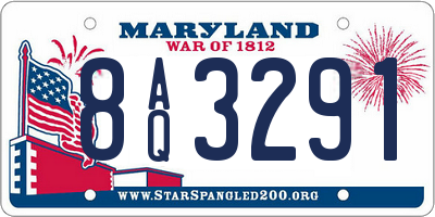 MD license plate 8AQ3291