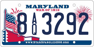 MD license plate 8AQ3292