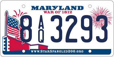 MD license plate 8AQ3293