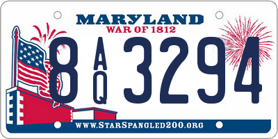 MD license plate 8AQ3294