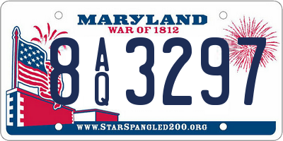 MD license plate 8AQ3297